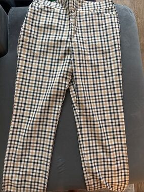 LOFT Plaid Chinos in Beige, Black, and Cream